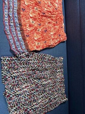 CAbi Orange Paisley and Multicolor Skirts - Set